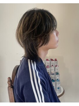 ココロヘアー ウィル 半田山店(Cocolo hair Will) ミディウルフ×ハイライトデザイン