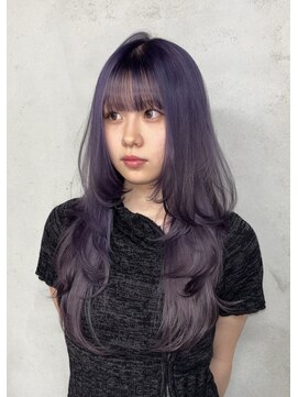 ヌル ヘア デザイン(nullus hair desigh) 【nullus ai】ハッシュカット × ハイトーンカラー × パープル