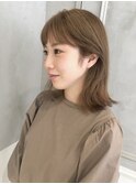 ミルクティーベージュ☆ 切りっぱなしミディアムスタイル