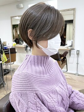 オウル(Owll) 【Owll】大人透明感マッシュショート　グレージュカラー