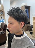 ツーブロック+アップバング