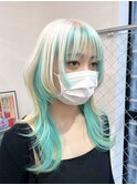 ホワイト×ミントグリーン  【ウルフカットはYUKINO指名！】