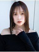◯ぱっつん前髪シンプルストレート長めバング薄めバング大人女子