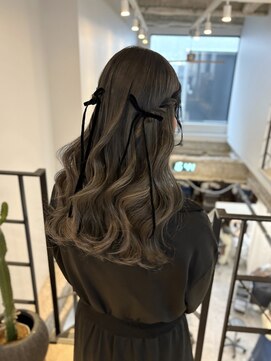 ヌープヘアーアイス(NUUP.hair ici) 大人気！ドレスヘアハーフアップ◎ウェーブ巻き髪リボンヘア