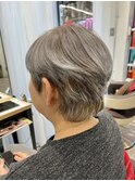 白髪ぼかしグレージュハイライト ショートレイヤー