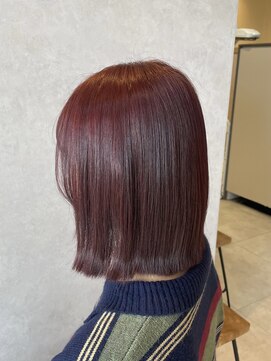 プラス セカンド ヘア(Plus 2nd) ダブルカラーでワインレッド