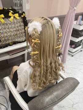 アリエス 渋谷駅西口店(Aries) 編みたらしハートハーフツイン