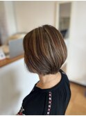 白髪を生かした立体感ハイライト