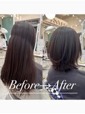 ミディアムレイヤーカット韓国風巻きクラゲヘアー20代～50代