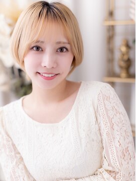 シースルーバング金髪ひし形レイヤーショートa上尾10代20代30代