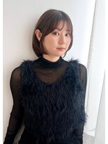 トリッカ シブヤ(TRICCA SHIBUYA)&nbsp;ワンレンボブ/シースルーバング/ベージュブラウン/質感カラー