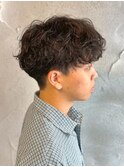 MEN’S/リバースセンターパート/ニュアンスパーマ/新宿