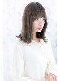 クール＆キュート★ダークグレージュ外ハネ切りっぱなしロブb