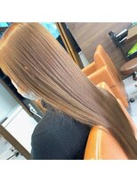 エヌプラス(N+)&nbsp;くびれヘアアプリコットオレンジ夏ハイライトカラー