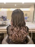 ヘアセット/ボブルフ/ショコラベージュ/カール/ベビーバング