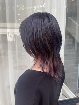 ハイブ 金沢(Hive) インナーハイトーンカラーウルフ風カット髪質改善ピンクブラウン