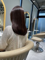 ロンドメリア 天神大名店(Lond Melia) ★斜めバングミディアムヘアグレージュカラーシルキーベージュ★