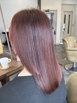 モワ 仙台(Mois) 髪質改善カラーで柔らかいレッドブラウン 10代20代30代/髪質改善