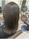 〈Lilly勝田台 佐藤愛〉ブリーチなしWカラーでオリーブ＊