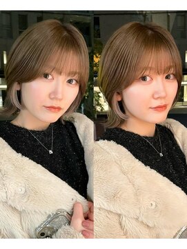 ノラ ヘアーサロン(NORA HAIR SALON) ナチュラル小顔前髪あり後れ毛サイドバング結べるボブくびれヘア