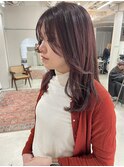 髪質改善カラーハイライトピンクベージュ20代30代