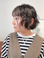ヘアー アイス 御器所本店(HAIR ICI) 20代30代秋冬暗髪カラーレイヤーボブパーマ小顔ショート
