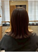 外ハネ/ミディアム/ダークブラウン/髪質改善