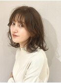クセ毛風ラフウェーブ×くすみベージュ