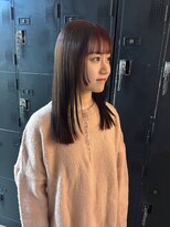 ヘアーアイストゥーレ(HAIR ICI TRE)&nbsp;美髪ストレート暖色カラーブリーチなしワインレッドミディアム