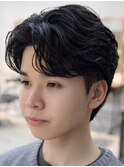 MEN’S HAIR/サーフカール/刈り上げセンターパート/千葉駅
