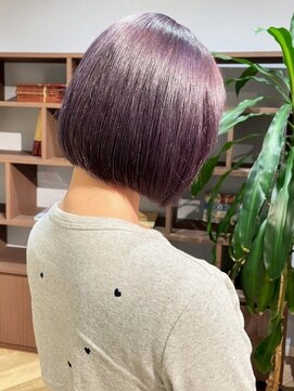 キャパサウス 春日 大野城店(CAPA south) バイオレットカラー ブリーチダブルカラー 丸みボブ 髪質改善