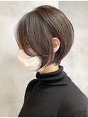 横浜西口レイヤーボブショートボブイルミナカラーグレージュ
