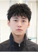 原宿メンズパーマルーズショートアクティブショートツイスパ緩め