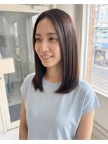零秒女髪 千里丘店&nbsp;艶髪で叶える上品セミロング美髪スタイル髪質改善髪質改善カラー