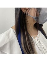 プルエクステのお店ネクスト(NEXT)&nbsp;#インナーカラーエクステ #エクステ #インナー #青 #グレー