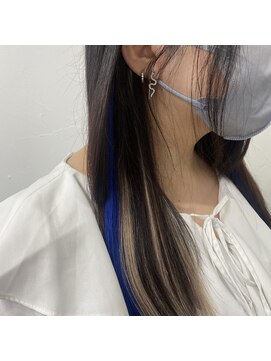 プルエクステのお店ネクスト(NEXT) #インナーカラーエクステ #エクステ #インナー #青 #グレー
