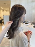ホワイトグレージュxハイライトxイヤリングカラー