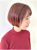 【FOLK】透明感ペールピンク☆似合わせ前下がりグラボブ♪