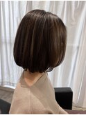 大人可愛い前髪×艶髪×白髪ぼかしグレーベージュことりベージュ