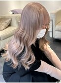 4968ニュアンスカラー艶髪ハイトーンシルキーベージュ韓国波巻き