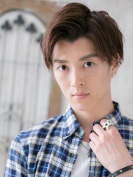 メンズヘア ビーセカンド 草加店(MENS HAIR B-2) ワイルドかき上げバングでハイトーンカラーショートV草加