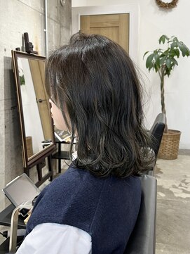 ヴィップルーム(viproom) 黒髪/グレーベージュ/レイヤーロング/前髪パーマ