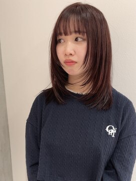 ヨーク(YOKE) 【YOKE】ピンクオレンジブラウン顔まわりレイヤーロングレイヤー