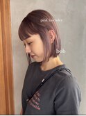切りっぱなしボブ/暖色カラー/前髪/原宿神宮前