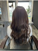 シースルーバングロングレイヤーモテ髪艶髪カラー！30代40代