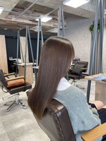 リンク(Link Hair&Spa)&nbsp;小顔前髪ワンカールレイヤーカット黒髪ネビージュボブルフ