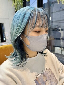 ココ 西葛西南口店(COコ) イメチェン!スカイブルー×ブルーブラック|西葛西インナーカラー