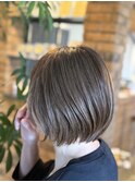 隠しハイライト/大人ショート/ショートボブ/白髪ぼかし