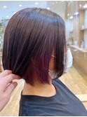 ボブ×インナーカラー