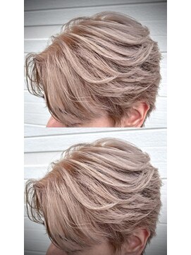 ヘアメイク アリープ(HAIR MAKE ALEAP) 岡山/ハイトーン/メンズ/センターパート